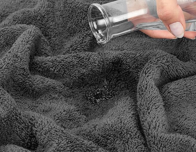 American Soft Linen Luxury Hand Towels for Bathroom, 600 GSM 100% Cotton Turkish 4 Piece Hand Towel Set, 600 GSM Hand Face Towels for Kitchen, Dark Gray Hand Towels