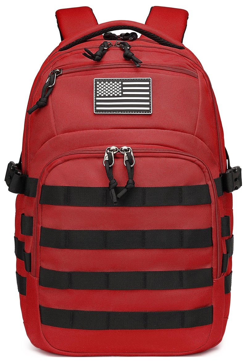 Wotony Military tactical backpack, backpack for men black small tactical assault bag (Red, 20 inch)