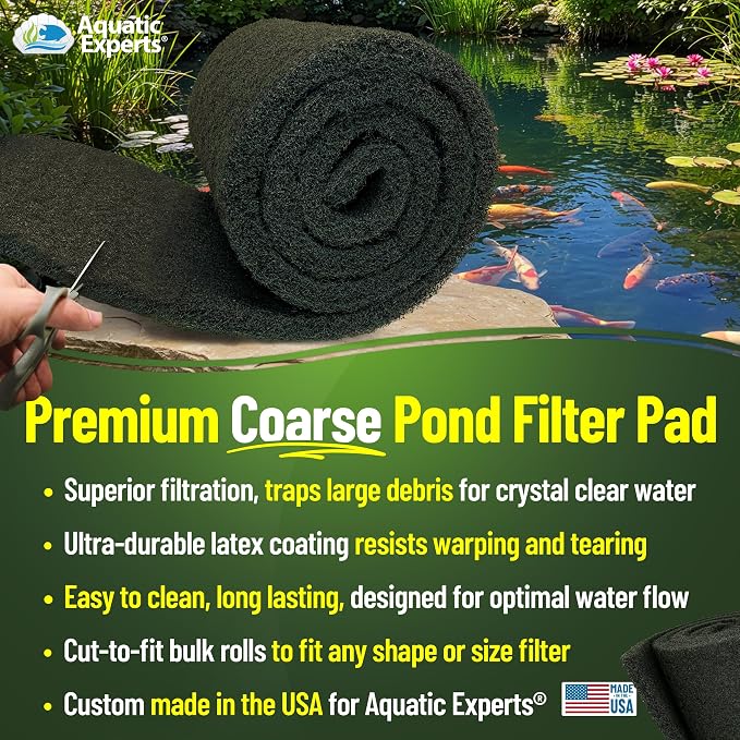 Aquatic Experts Classic Koi Pond Filter Pad COARSE – Bulk Roll Pond Filter Media