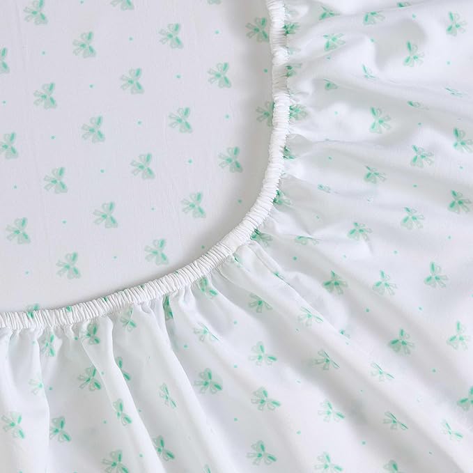 Laura Ashley Kids - Twin Sheet Set, Soft & Wrinkle-Resistant Toddler Bedding Set, Deep Pockets, Girl Bed Sheets with Matching Fitted Sheet & Pillowcase (Lovely Bows Blue)