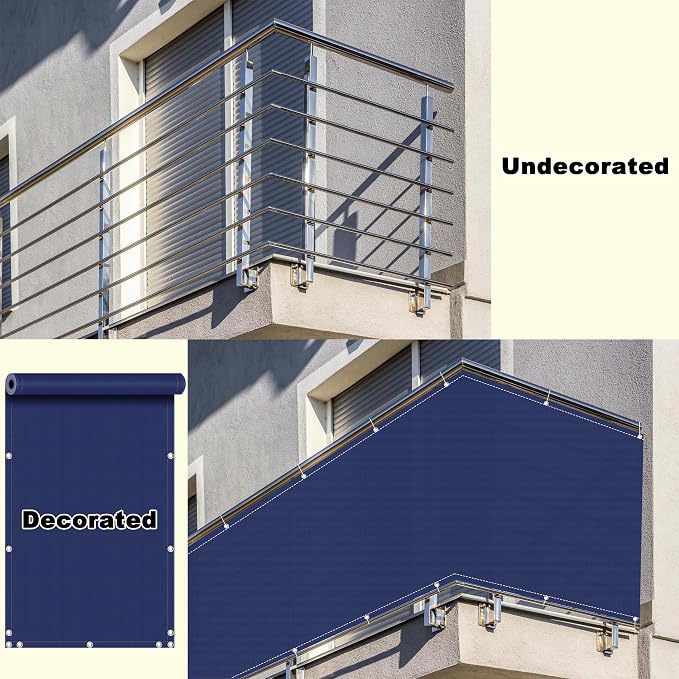 Outdoor Privacy Screen 3.9' x 26.2' UV-Resistant Visibility Reduction, Patio