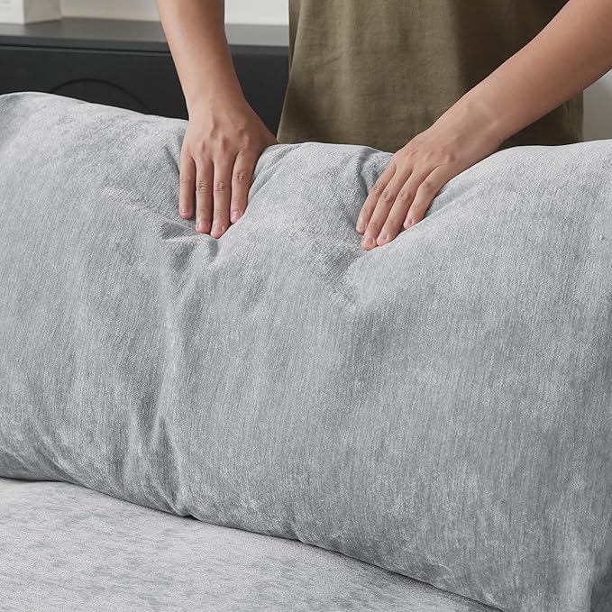 JACH U Shape Sectional Couches for Living Room, Modular Sofa with Chaise Ottomans, Cloud Sectional Couch, Sofa Covers Washable, Minimalist Couch for Living Room, Apartment, Light Grey