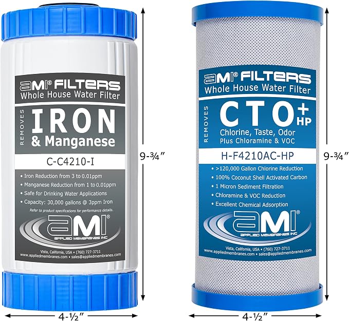 APPLIED MEMBRANES INC. Whole House Water Filter Replacement Filter Cartridge Set