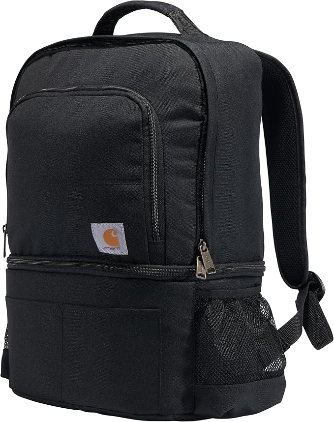 Carhartt Insulated 24 Can Two Compartment Cooler Backpack, Fully-Insulated Base, Durable Water-Resistant for Camping, Beach & Travel