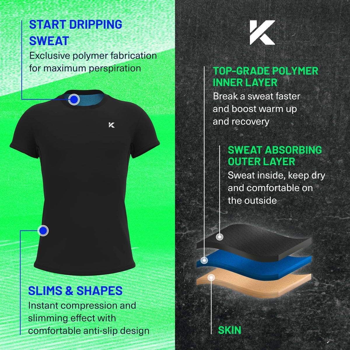 Kewlioo 3 Pack Sauna Shirt for Men - Original Heat Trapping Sweat Vest, Sauna Suit For Men, Compression Workout Sweat Suit for Gym, Workouts