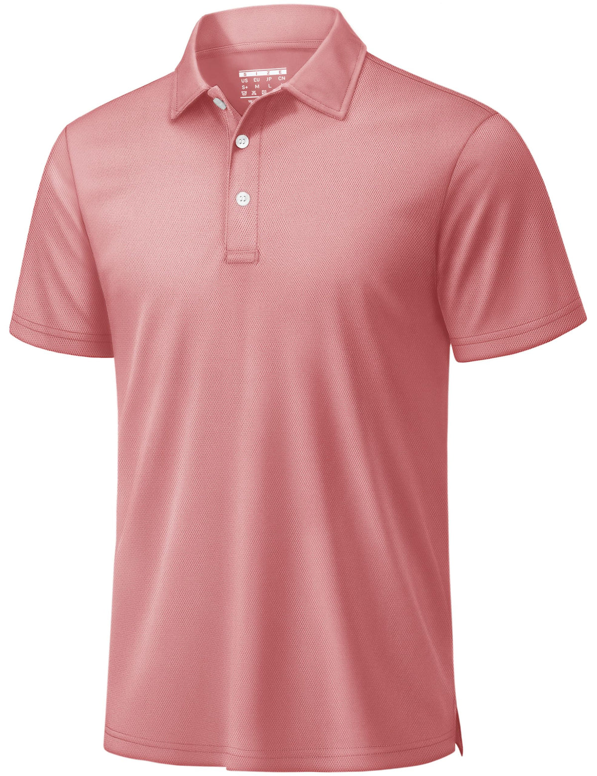 TACVASEN Mens Golf Shirt Dry Fit Mens Polo Shirts Short Sleeve Performance Golf Polos for Men with Collar Work Shirts Dark Pink, S