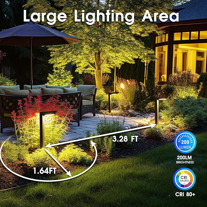 Energetic Low Voltage LED Landscape Light, Brown Aluminum Pathway Lighting, 4pcs