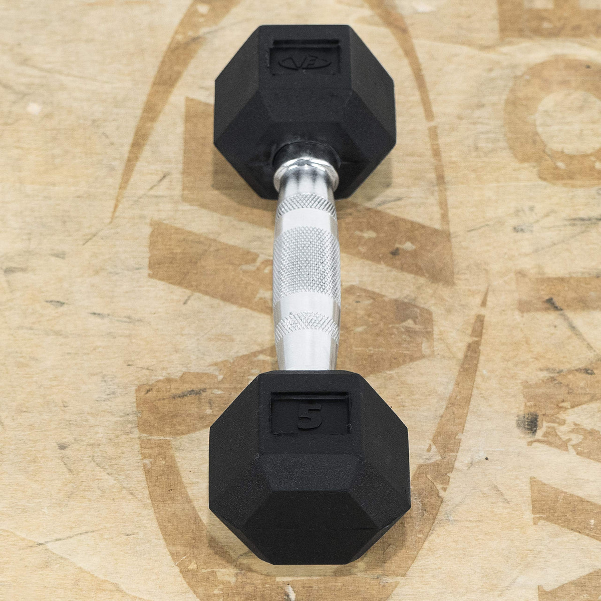 Valor Fitness Rubber Hex Dumbbells, 5 lb Pair, Free Weights for Strength Training, Home Gym Workouts, Muscle Building, Full Body Exercise Equipment