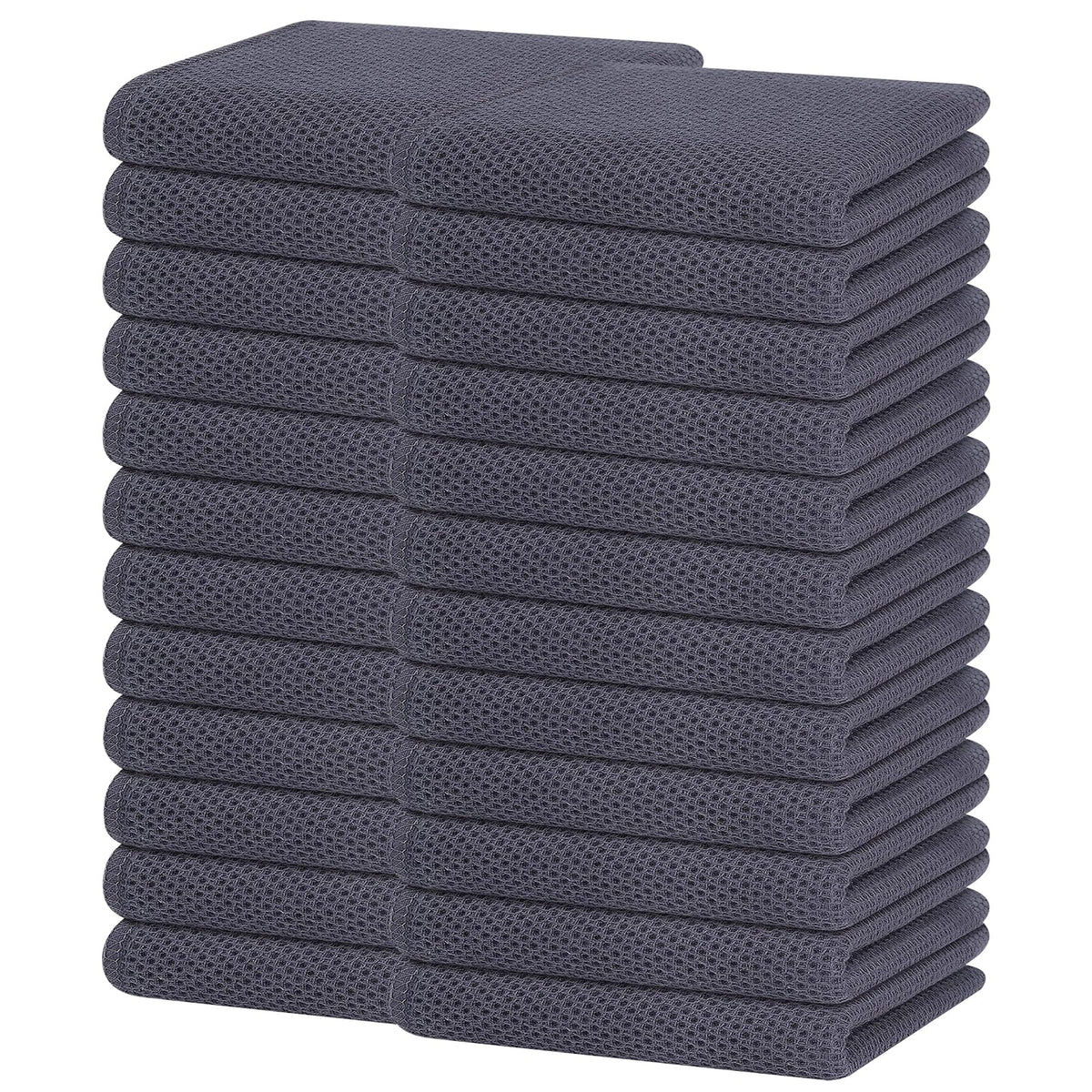 Homaxy 100% Cotton Waffle Weave Kitchen Dish Cloths, Ultra Soft Absorbent Quick Drying Dish Towels, 12 x 12 Inches — 13 X 28 - 24 Pack