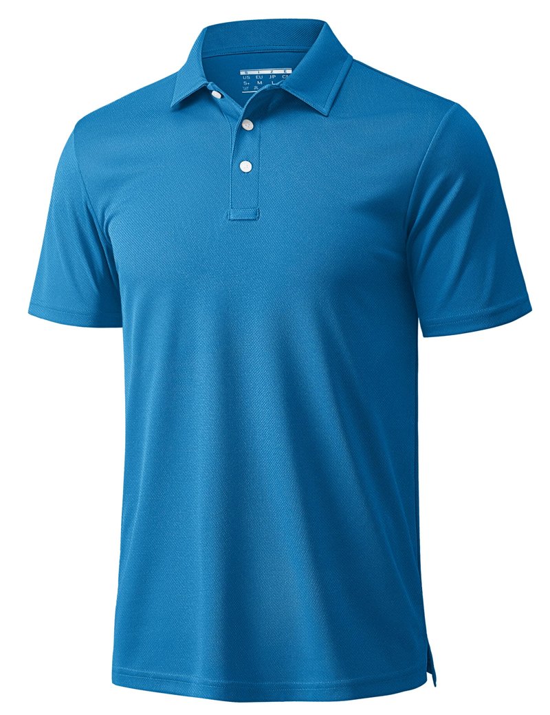 MAGCOMSEN Polo Shirts for Men Dry Fit Lightweight Active Golf Polos Short Sleeve Moisture Wicking Collared Shirt Blue Green