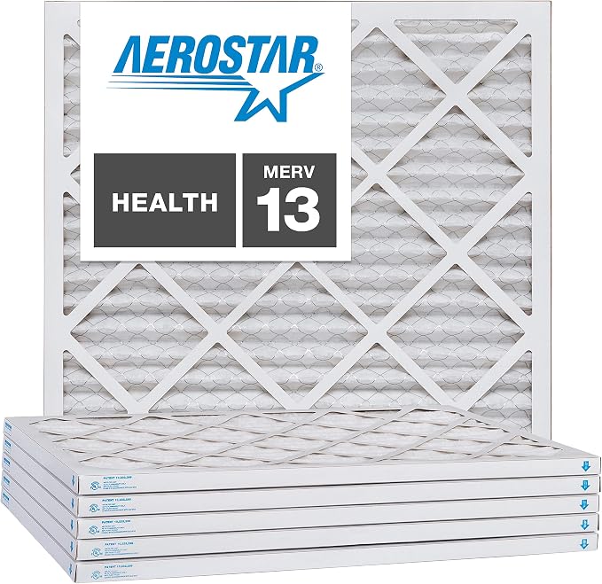 Aerostar 12x12x1 MERV 13, Pleated Air Filter, Box of 4, Made in the USA