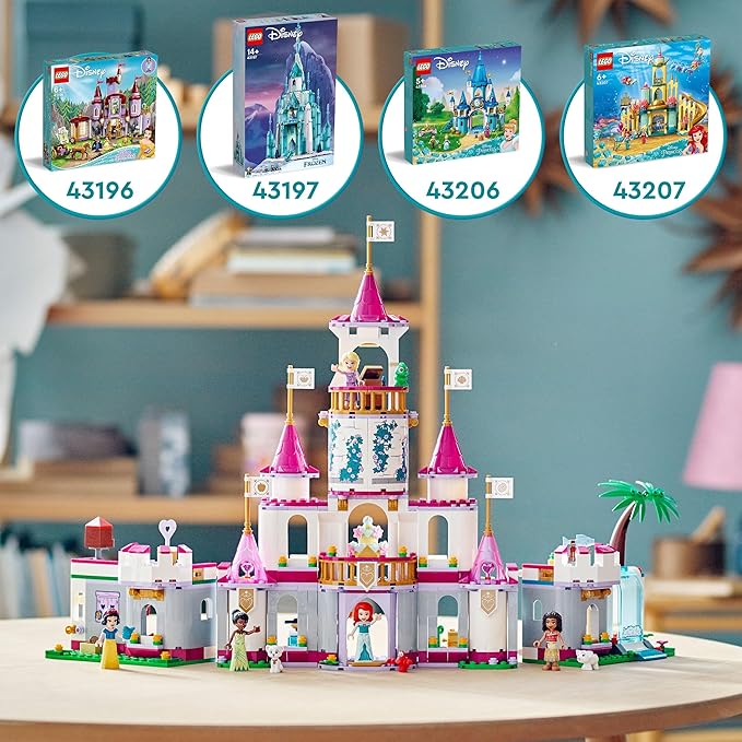LEGO Disney Princess Ultimate Adventure Castle 43205 Building Toy with 5 Princess Mini-Dolls Including Ariel, Rapunzel and Snow White(Packaging May Vary)