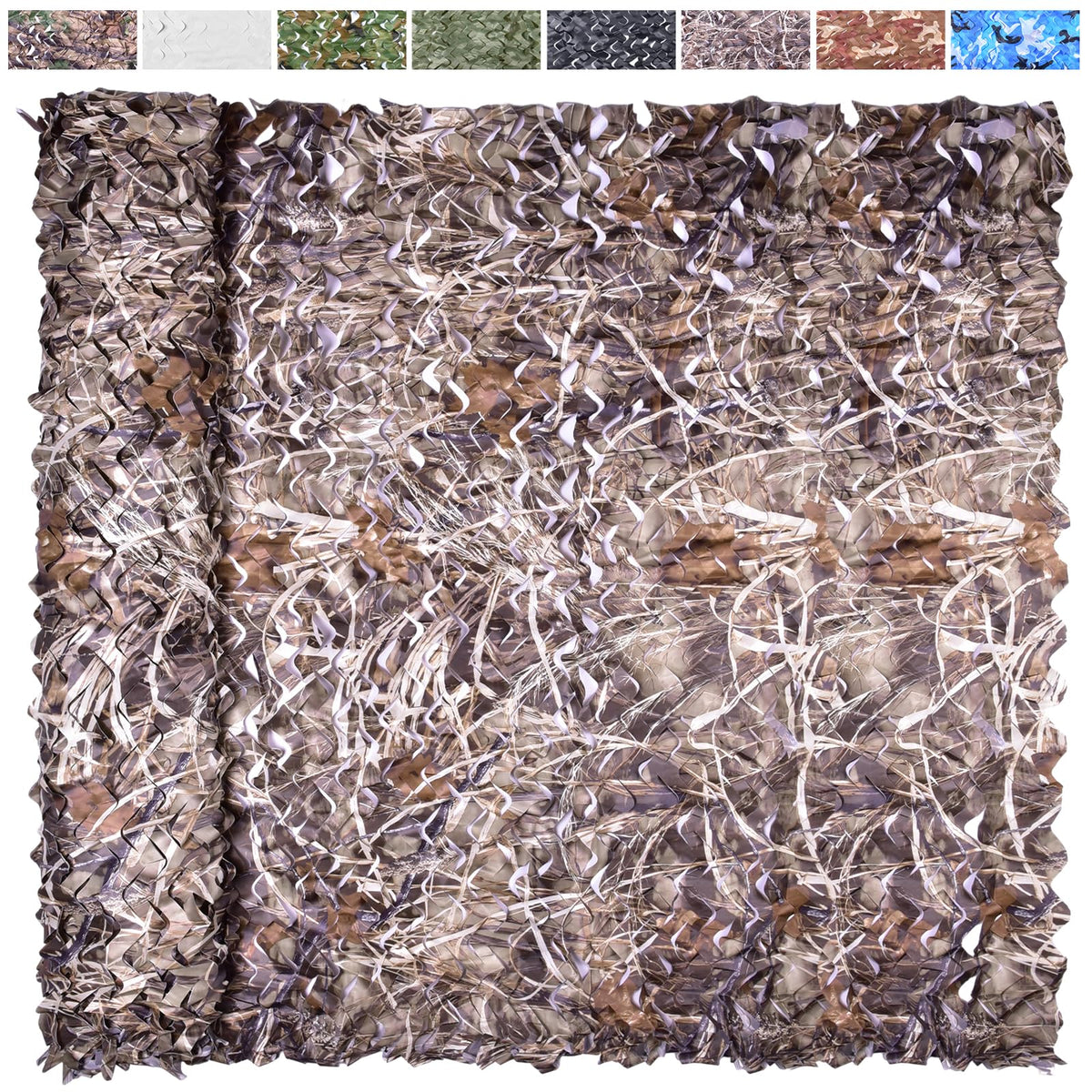 Yeacool Camo Netting for Hunting Backdrop Camouflage Netting Outdoor Shade Camo Tarp for Party Decor Birthday Farm Decoration Sunshade Bird Watching (Dry Grass, 32.8ftx4.9ft, 10m*1.5m)