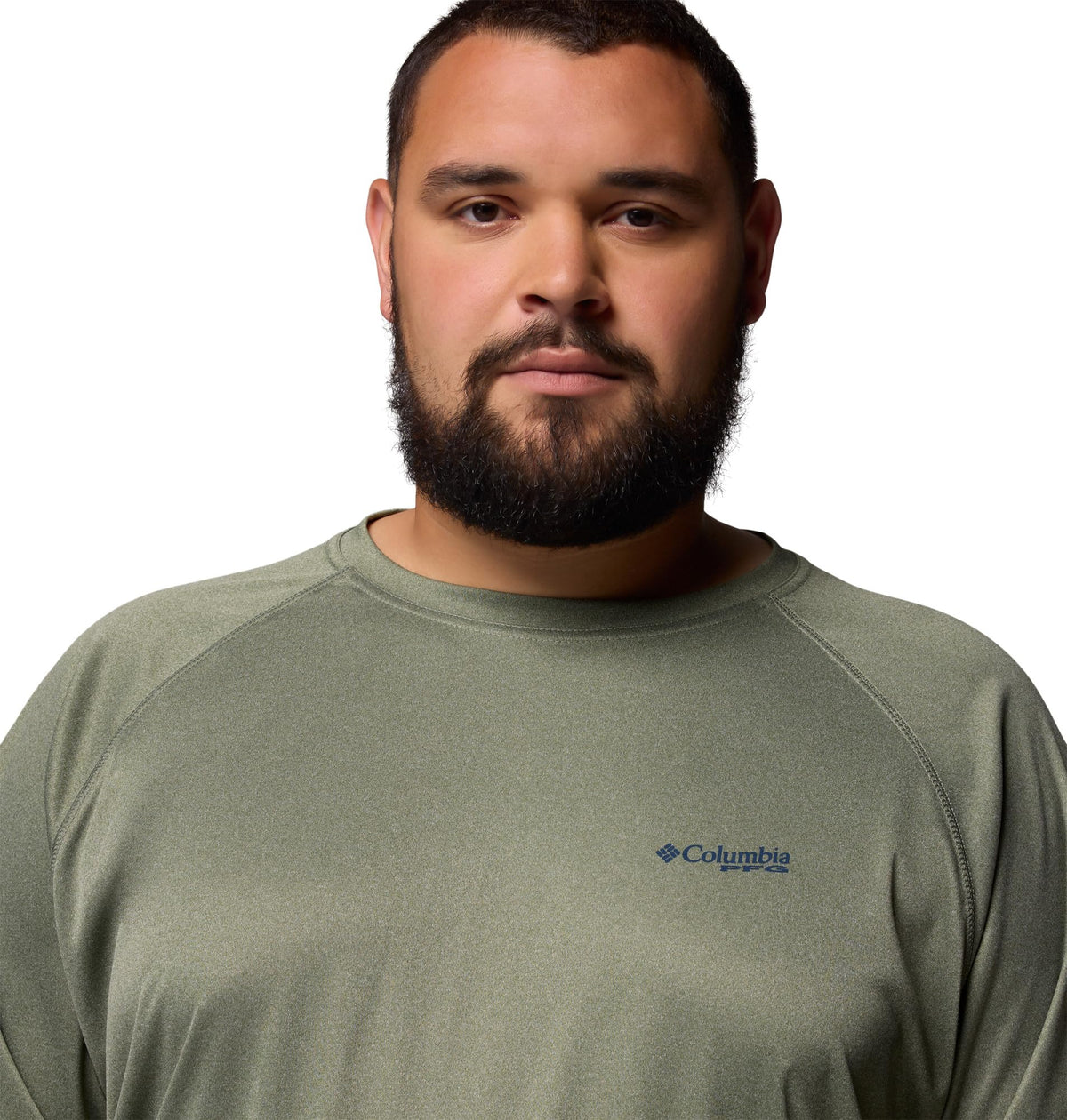 Columbia Men's PFG Terminal Tackle Long Sleeve Fishing Shirt, Cypress Heather/Carbon Logo, X-Small
