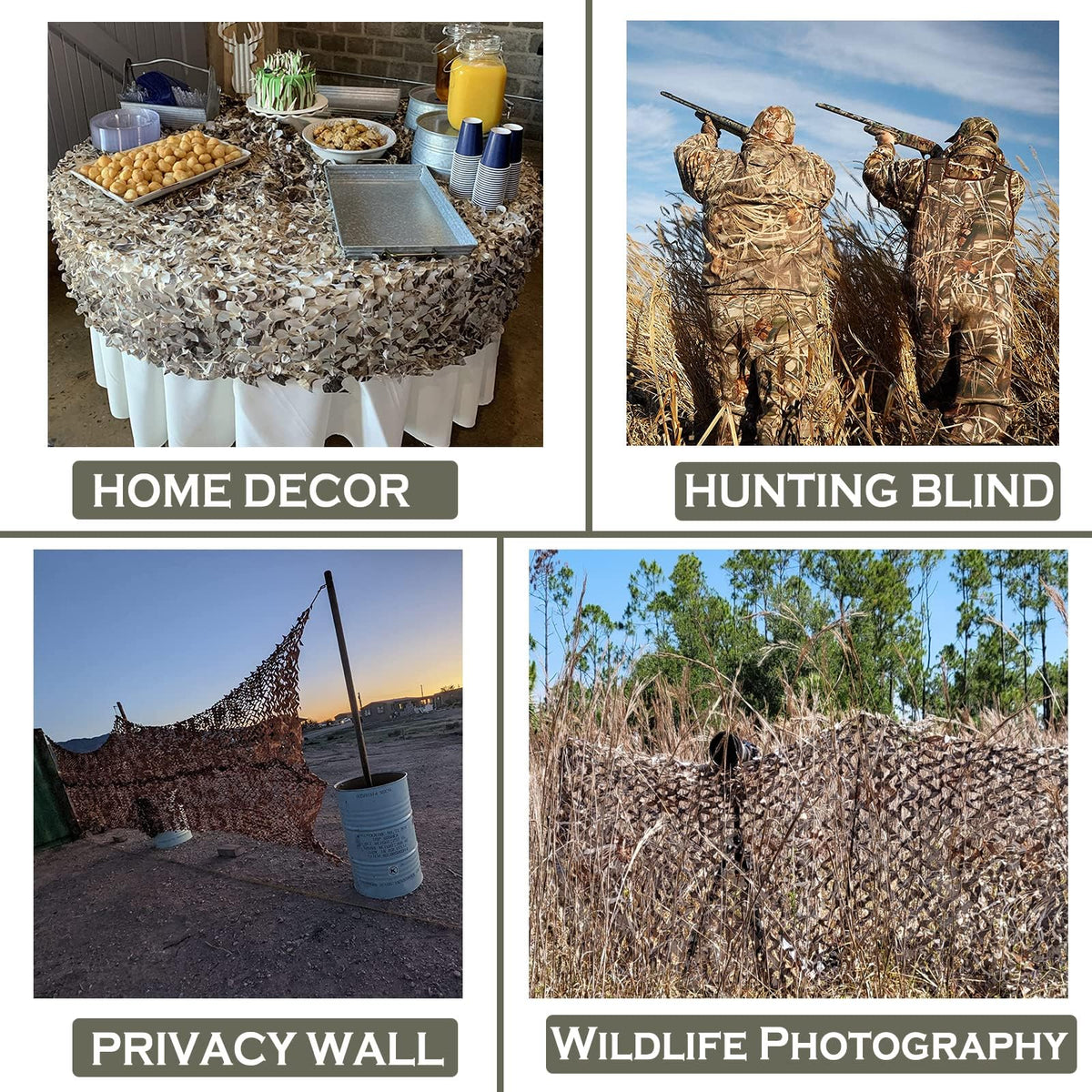 Yeacool Camo Netting for Hunting Backdrop Camouflage Netting Outdoor Shade Camo Tarp for Party Decor Birthday Farm Decoration Sunshade Bird Watching (Dry Grass, 32.8ftx4.9ft, 10m*1.5m)