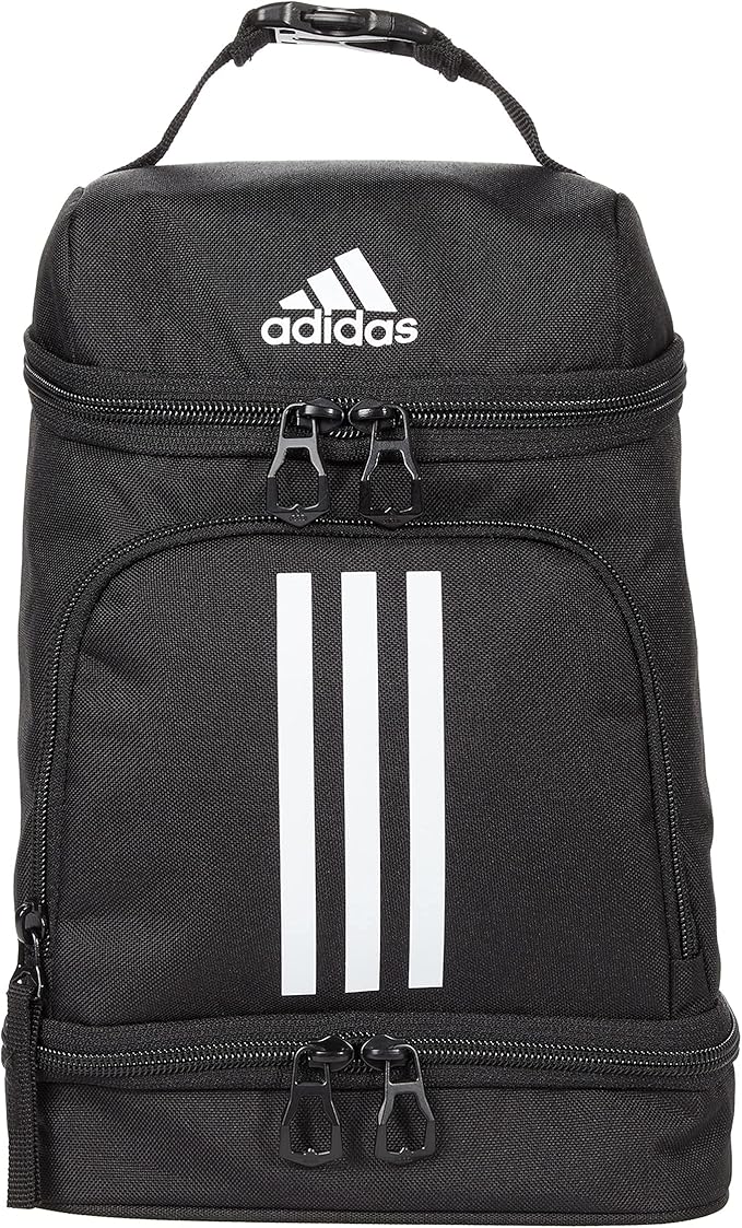 adidas Excel Insulated Lunch Bag, Cooler with Zipper, Pocket for Ice Pack, and Clip, Temperature Control Insulation