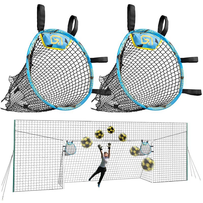 Open Goaaal 3-in-1 Soccer Goal Trainer - Large White - Practice Targets & Soccer Training Equipment - Backstop Net for Backyard - Quick Setup Goal Net & Football Accessories