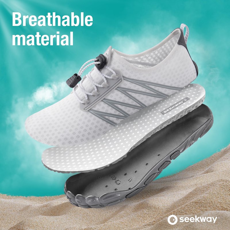 SEEKWAY Water Shoes Quick-Dry Barefoot Sports Aqua Beach Pool Swimming River Lake Hiking Kayaking Surfing Men Women AB055 Black Green SP001