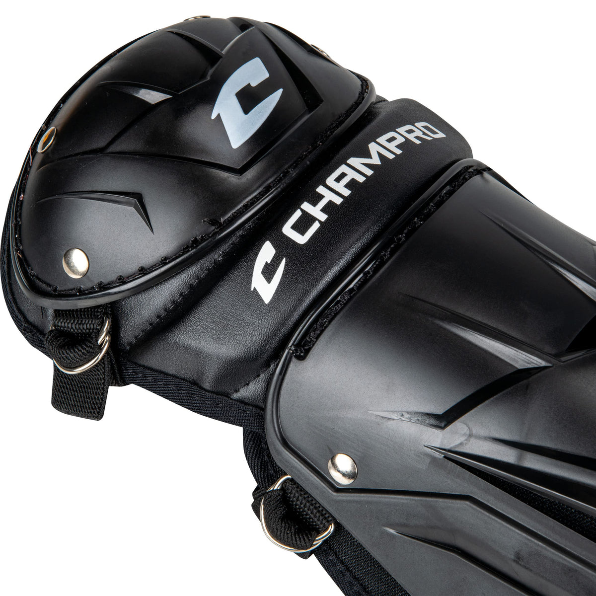 Champro Optimus MVP Single Knee Baseball Catcher’s Leg Guards, 14.5" Shin Length, CG105B, Black