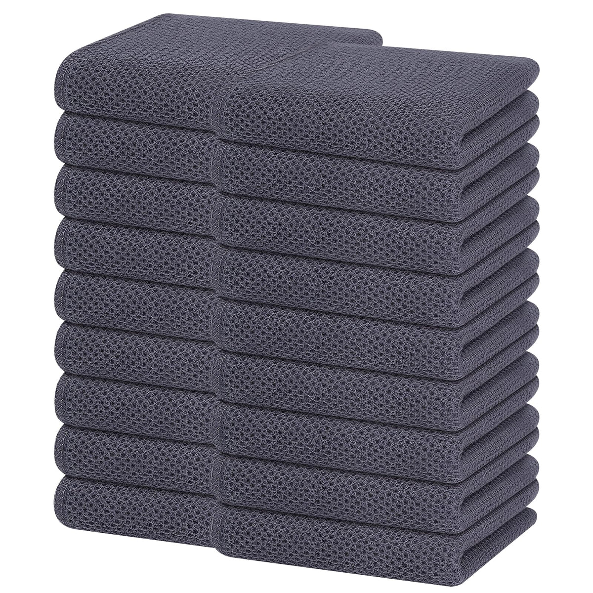 Homaxy 100% Cotton Waffle Weave Kitchen Dish Cloths, Ultra Soft Absorbent Quick Drying Dish Towels, 12 x 12 Inches — 13 X 28 - 18 Pack