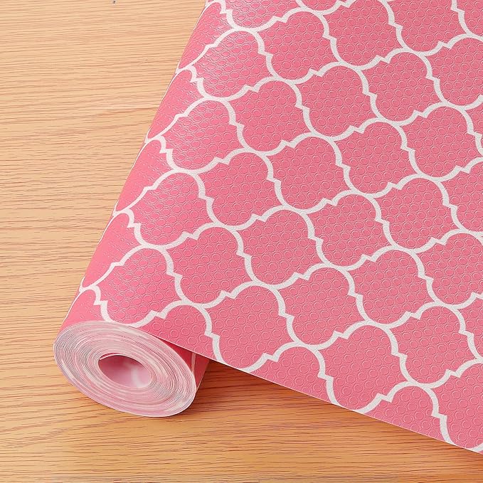 Cooyes Shelf Liner, Non Adhesive Drawer and Cabinet Liner, EVA Washable Oil-Proof Shelf Paper for Kitchen Cabinets, Refrigerator, Storage, Desks with Modern Pattern