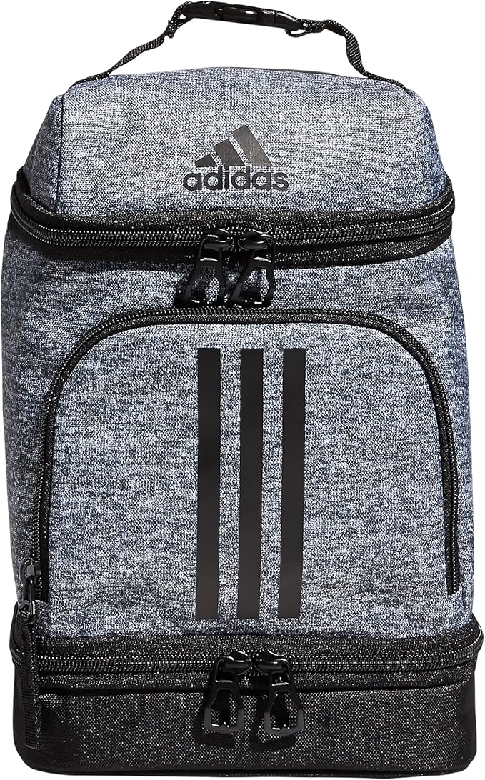 adidas Excel Insulated Lunch Bag, Cooler with Zipper, Pocket for Ice Pack, and Clip, Temperature Control Insulation
