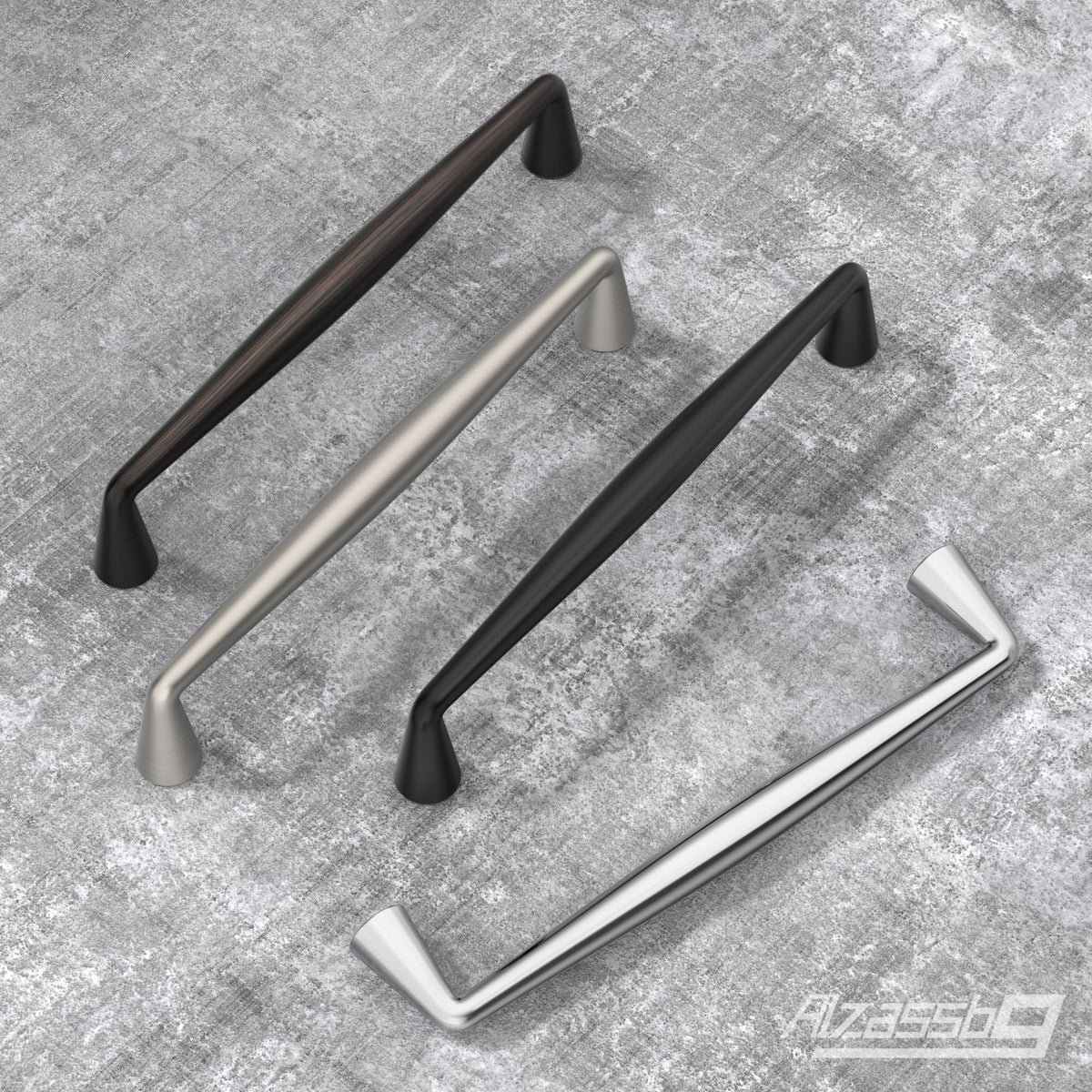 Alzassbg Matte Black Cabinet Pulls and Handles 10 Pack, AL3506MB