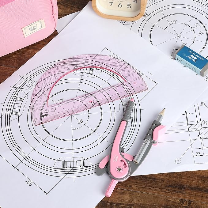 Mr. Pen- Compass and Protractor Set, Math Compass for Geometry and Drawing
