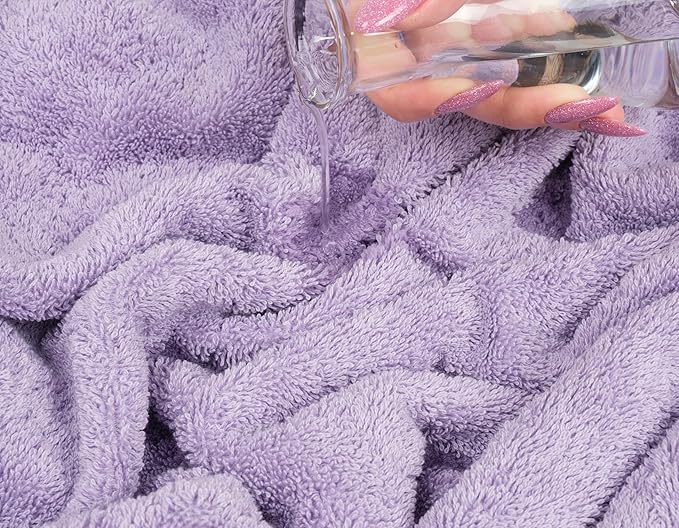 American Soft Linen Premium 3 Piece Towel Set, 1 Bath Towel 1 Hand Towel 1 Washcloth, 600 GSM 100% Cotton Turkish Towels for Bathroom, Lilac Towel Set