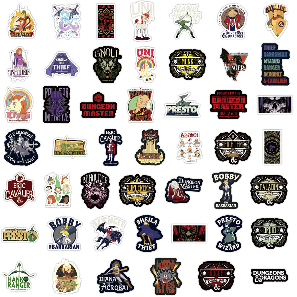 Dungeons and Dragons Stickers- 100Pcs Vinyl Waterproof Stickers for Teens, Gifts for Laptops, Car, Wall, Phone