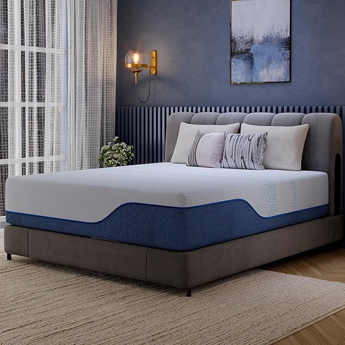 EGOHOME 14 Inch Full Mattress, Gel Memory Foam with Charcoal, Fiberglass Free, CertiPUR-US Certified, Temperature-Regulating, Machine Washable Cover, 75" x 54" x 14", Medium