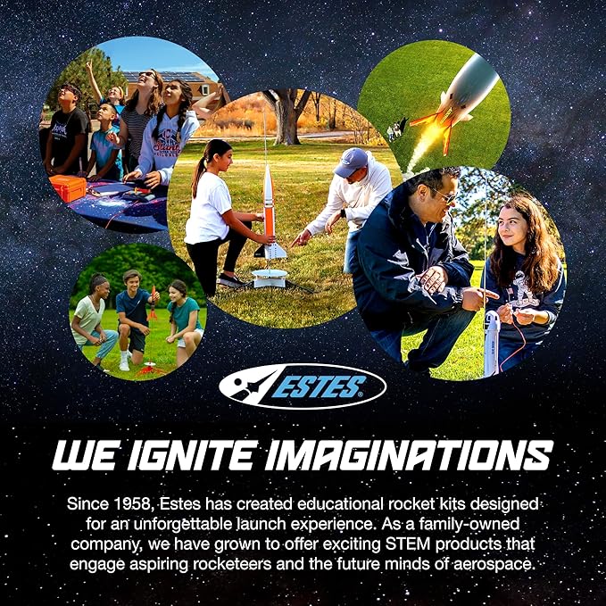 Estes 1756 Bulk Pack of 12 Alpha Rocket-Building Kits, Intermediate Flying-Rocket Model Kits for Ages 10+