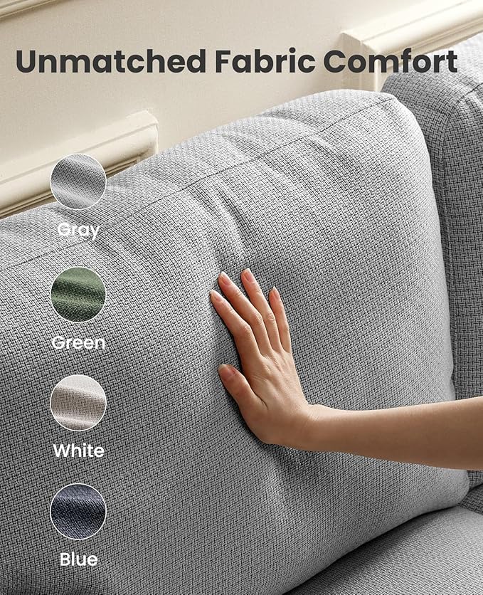 Amada 89" Sofa, 3 Seater Couch Sofa for Living Room, Modern Sofa with Deep Seats & Wide Armrests, Comfy Couch with Removable Washable Covers & Linen Fabric, Easy Assembly