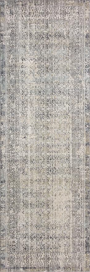 Loloi Amber Lewis Alie Collection ALE-04 Sky/Stone 7'-10'' x 7'-10'', .13'' Pile Height, Round Area Rug
