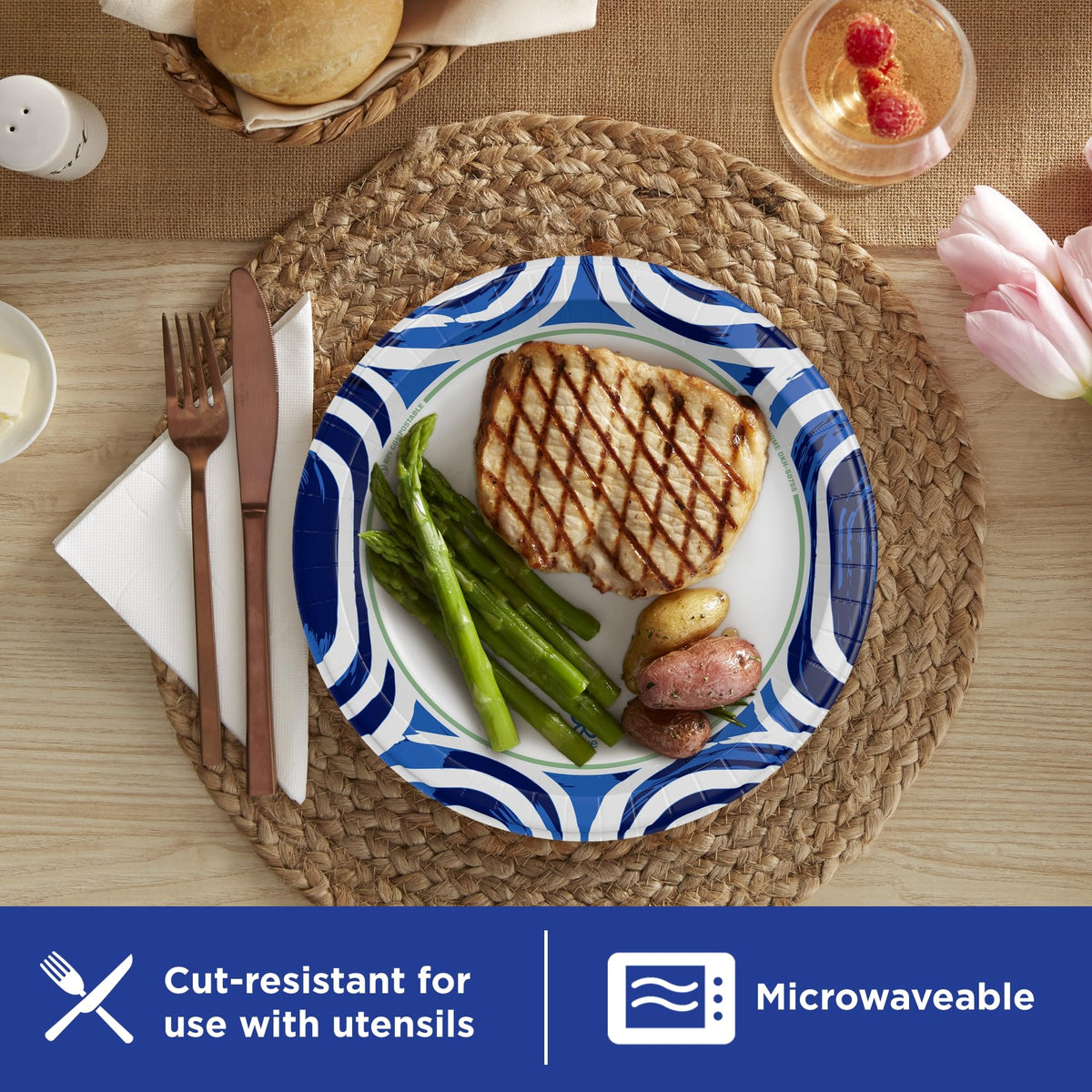 Dixie Ultra, Large Paper Plates, 10 Inch, 172 Count (4 packs of 43 plates), 3X Stronger*, Heavy Duty, Microwave-Safe, Soak-Proof, Cut Resistant, Disposable Plates For Heavy, Messy Meals