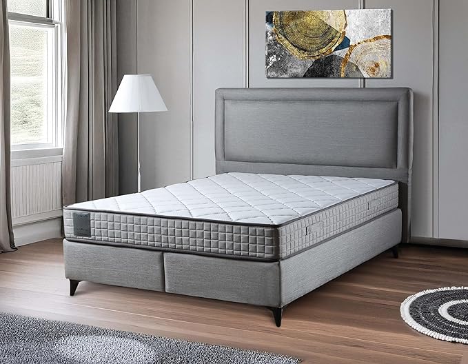 Ottomanson Queen 8" Firm Hybrid Mattress - Made in USA - Designed for Young Adults - Durable Support & Comfort - CertiPUR-US Foam - Fiberglass-Free - Bed in a Box