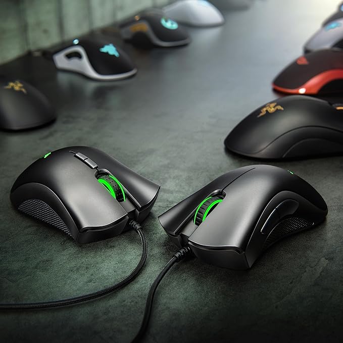 Razer DeathAdder Essential Gaming Mouse: 6400 DPI Optical Sensor - 5 Programmable Buttons - Mechanical Switches - Rubber Side Grips - Mercury White,(Pack of 10)