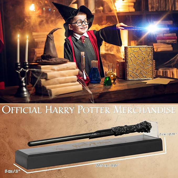Harry Potter Floating Wand Pen with Magnetic Stand, HogwartsCollectibles in Gift Ready Box, Cool Desk Decor for Office, Gifts for Kids and Adults (Black 1 Pcs)