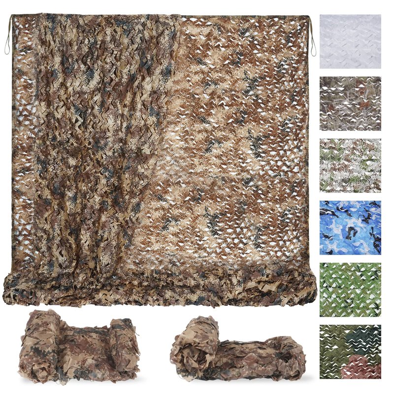 Sposuit Camo Netting - Camouflage Mesh Net, Military Camo Net for Hunting Bulk Roll, Camouflage Tarp Sunshade for Party Decorations, Sunshade, Camping Ghillie Netting