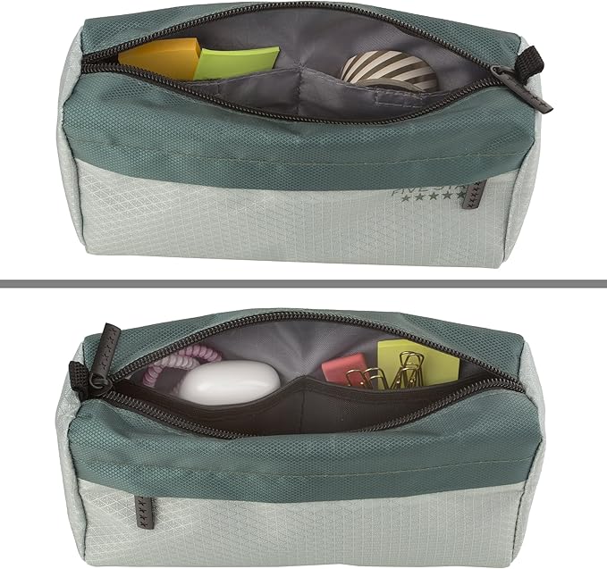 Five Star Pencil Pouch, Pen Case, 9-Pocket Zipper Pouch, Storage Organizer for School Supplies Earbuds Chargers Cables Makeup, Green/Juniper (500214F-ECM)