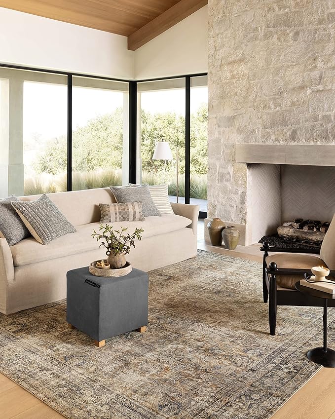 Loloi Amber Lewis Morgan Collection MOG-01 Sunset/Ink 8'-3" x 11'-3" 38" Thick Area Rug feat. CloudPile, Neutral, Room Décor, Vintage Inspired, Livingroom, Bedroom, Dining Area