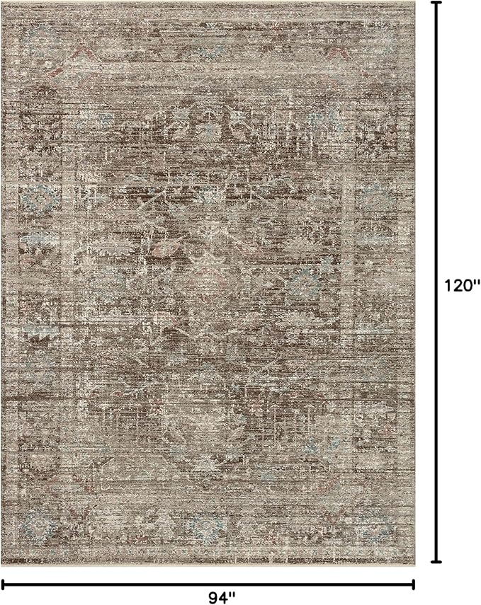 Loloi Magnolia Home by Joanna Gaines Millie Collection MIE-03 Charcoal/Dove 7'-10" x 10', .25" Pile Height, Area Rug