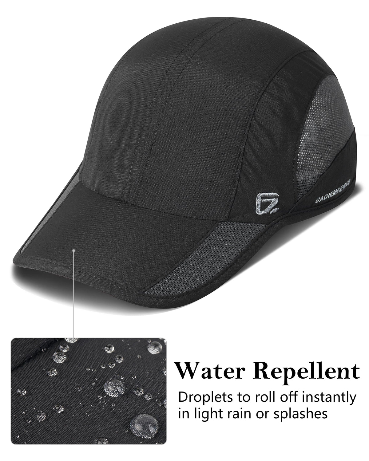 GADIEMKENSD Outdoor Men's Running Hat Cooling Womens Summer Baseball Cap UV Sport Mesh Trucker Dad Hats Quick Dry Breathable Unstructured for Camping Fishing Hiking Black L