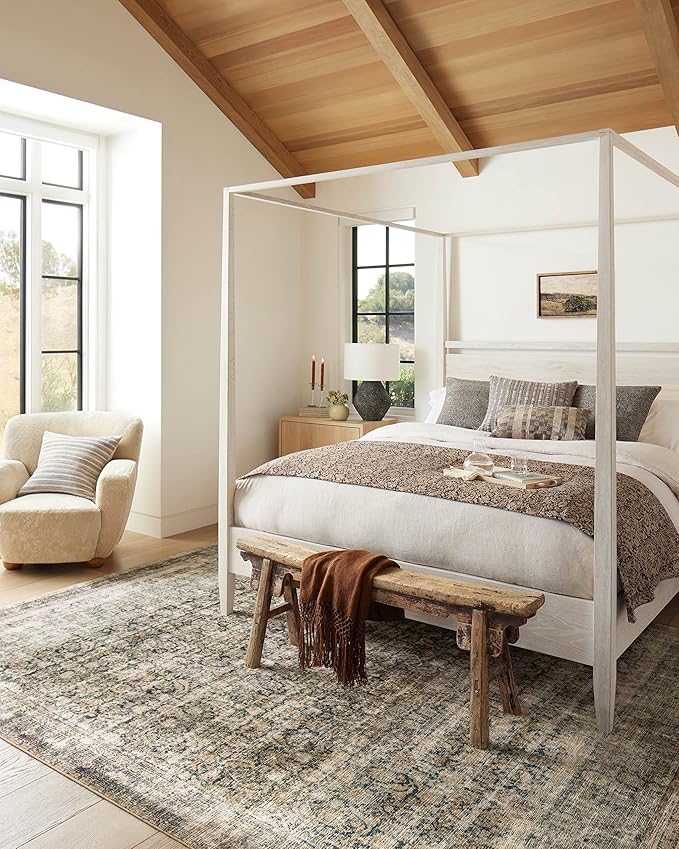 Loloi Amber Lewis Morgan Collection MOG-02 Navy/Sand 8'-3" x 11'-3" 38" Thick Area Rug feat. CloudPile, Neutral, Room Décor, Vintage Inspired, Livingroom, Bedroom, Dining Area