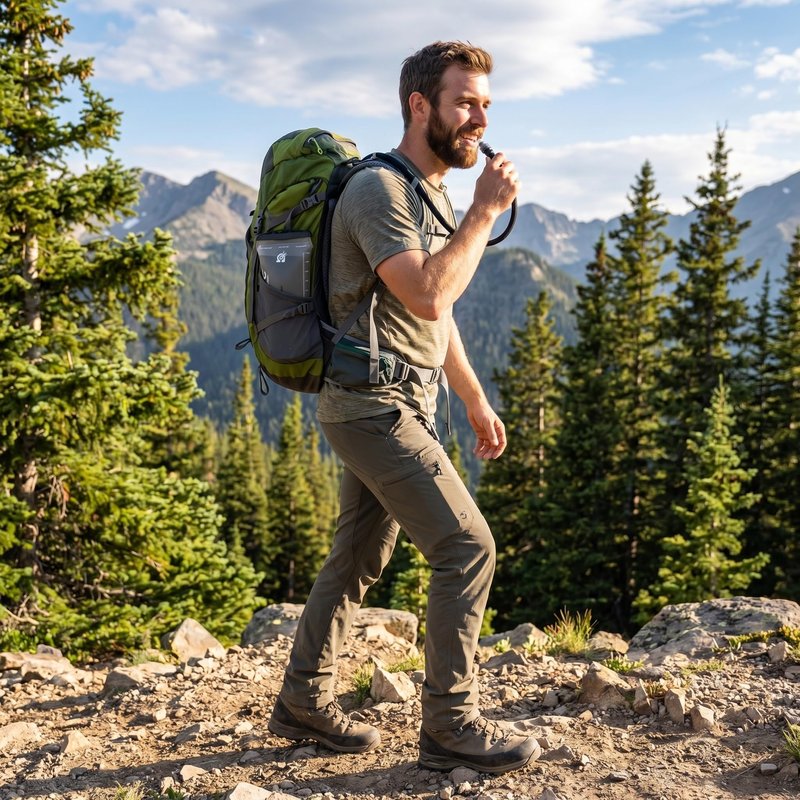 GLANC Hydration Bladder - 2L Water Bladder with Cleaning Kit for Outdoor Hiking Backpack, BPA Free Leakproof Water Reservoir for Hydration Pack, Insulated Hose & High Flow Bite Valve, Light Gray