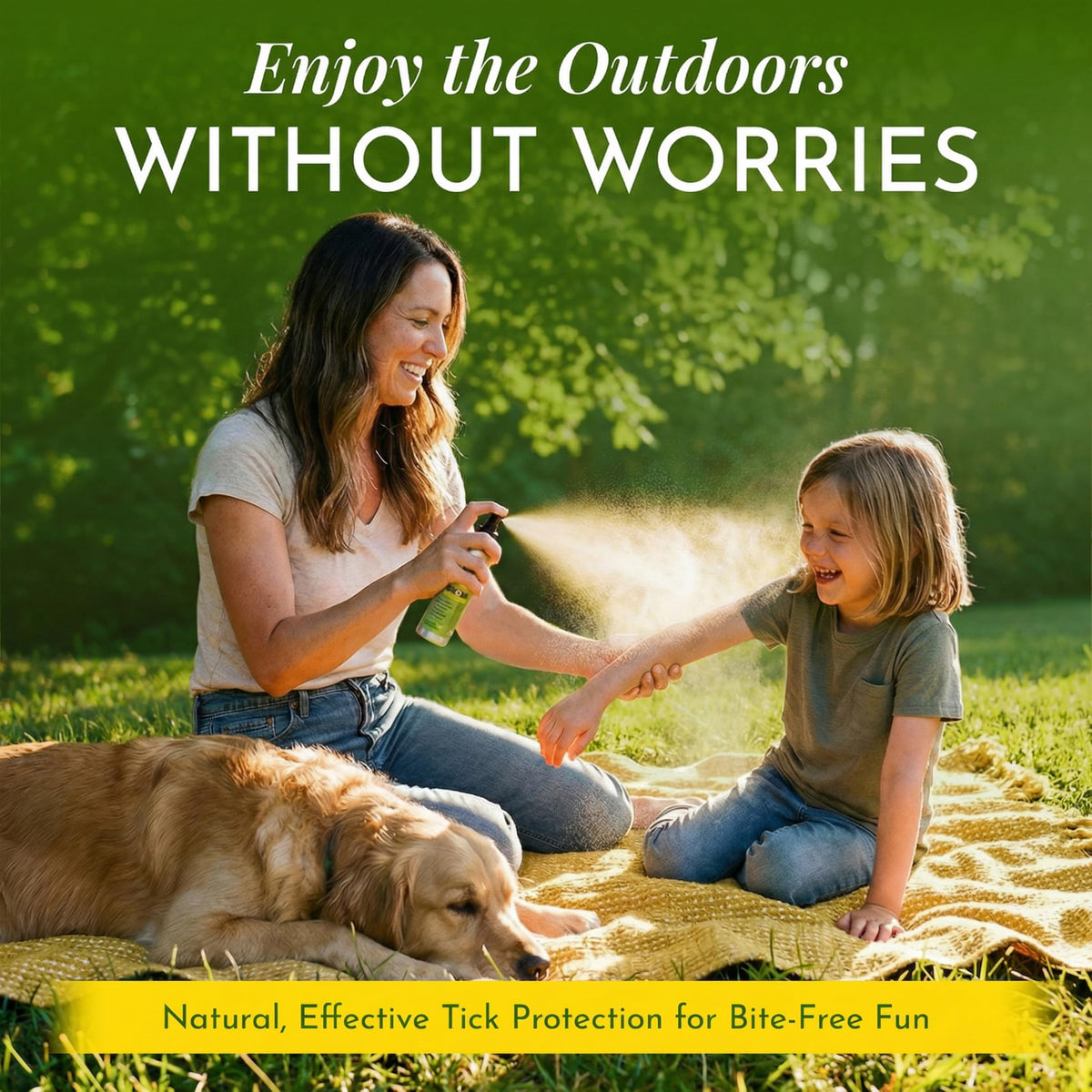 Yaya Organics Tick Ban DEET-Free Mist Spray - Made in USA - All Natural Extra Strength Tick Repellent Spray Made with Essential Oils - Safe for Kids & Dogs (4 Ounce, 2 Pack)