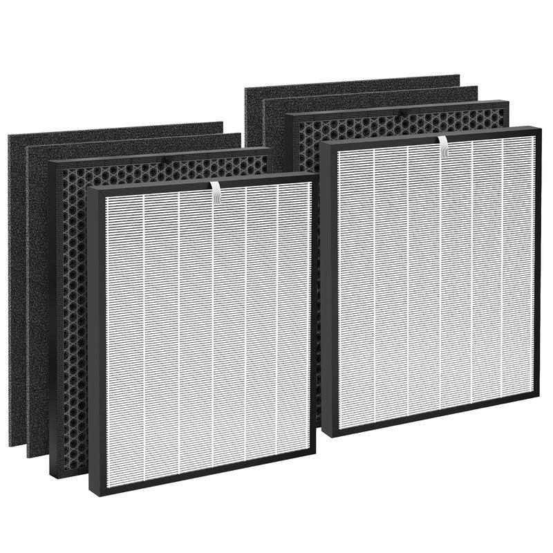 8 Pack 3000 Replacement Filter, Compatible with 3000, 3000M, 3000Pro Air Purifier, Includes 2 H13 Air Filter + 2 Activated Carbon Filter + 4 Pre-Filter