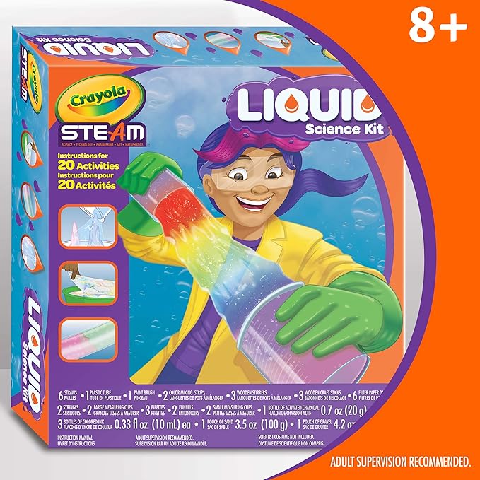 Crayola Liquid Science Kit for Kids, Water Experiments, Educational Toy, Gift for Kids, 7, 8, 9,10