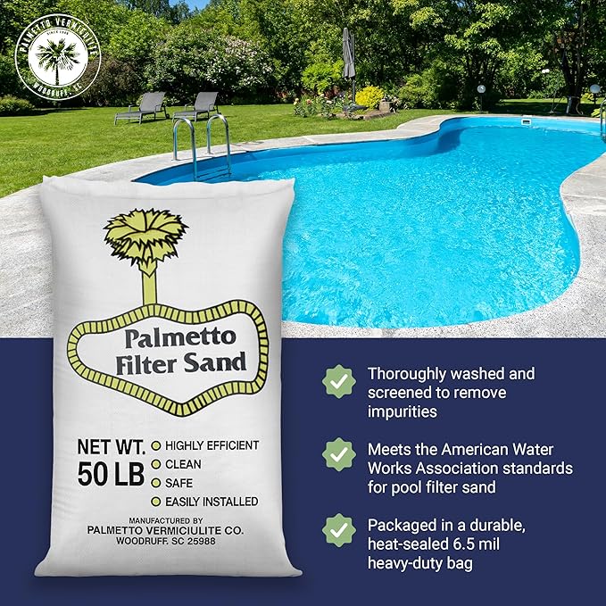 Palmetto 3 Pack Pool Filter Sand, Clean and Clear Water, Natural Sand