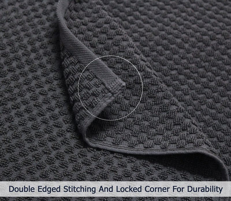 COTTON CRAFT Waffle Luxury Euro Spa Waffle Weave Towel Set - 100% Ringspun Cotton - Absorbent Quick Dry - Oversized 30 x 56 inch - Grey